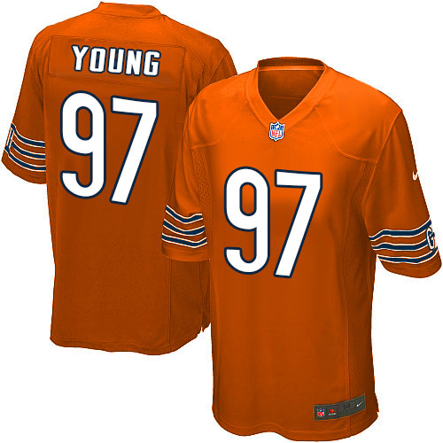 Men's Game Willie Young Nike Jersey Orange Alternate - #97 NFL Chicago Bears